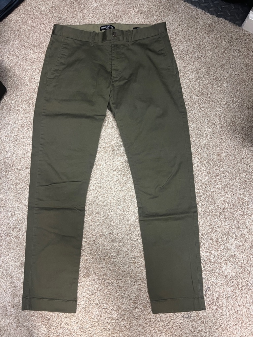 J. Crew Olive Slim Straight Chinos